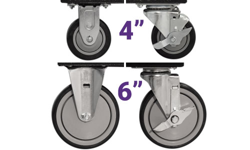 4 inch and 6 inch cart casters